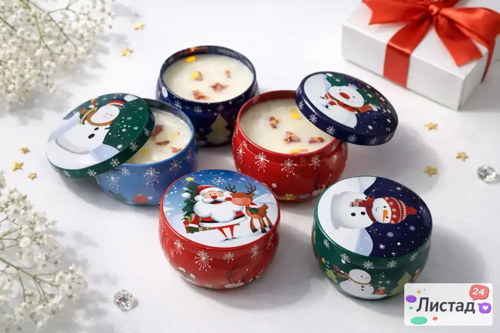 Новогодние ароматические свечи, набор 4 шт, подарок 🎄